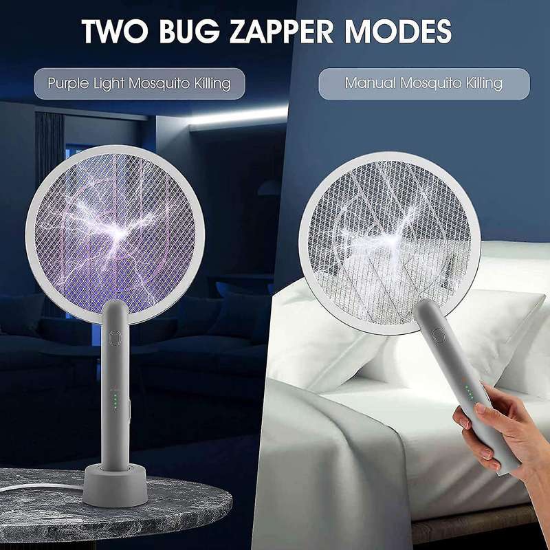 Electric Fly Swatter Racket, 2 In 1 Smart Bug Zapper