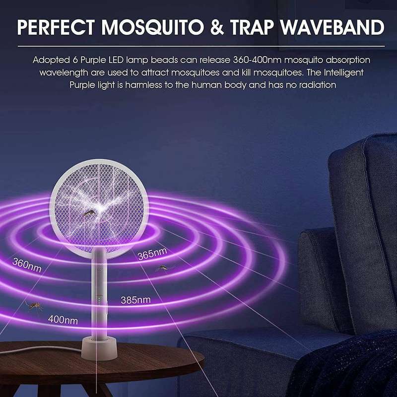 Electric Fly Swatter Racket, 2 In 1 Smart Bug Zapper