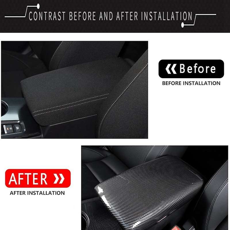 Car Central Armrest Box Panel Carbon Fiber Black for Honda Civic 2022