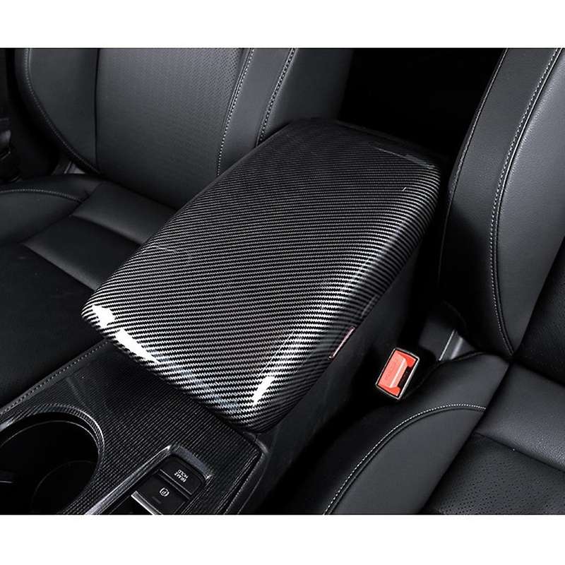 Car Central Armrest Box Panel Carbon Fiber Black for Honda Civic 2022