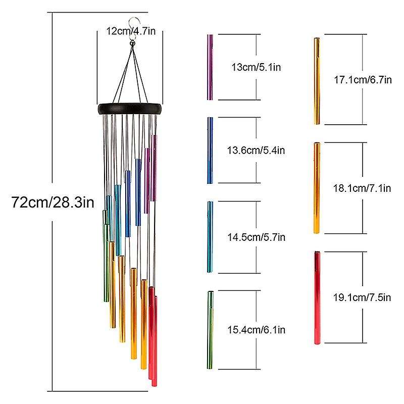 Wind Chimes Dark Tone with Soothing for Terrace Porch Backyard Decor