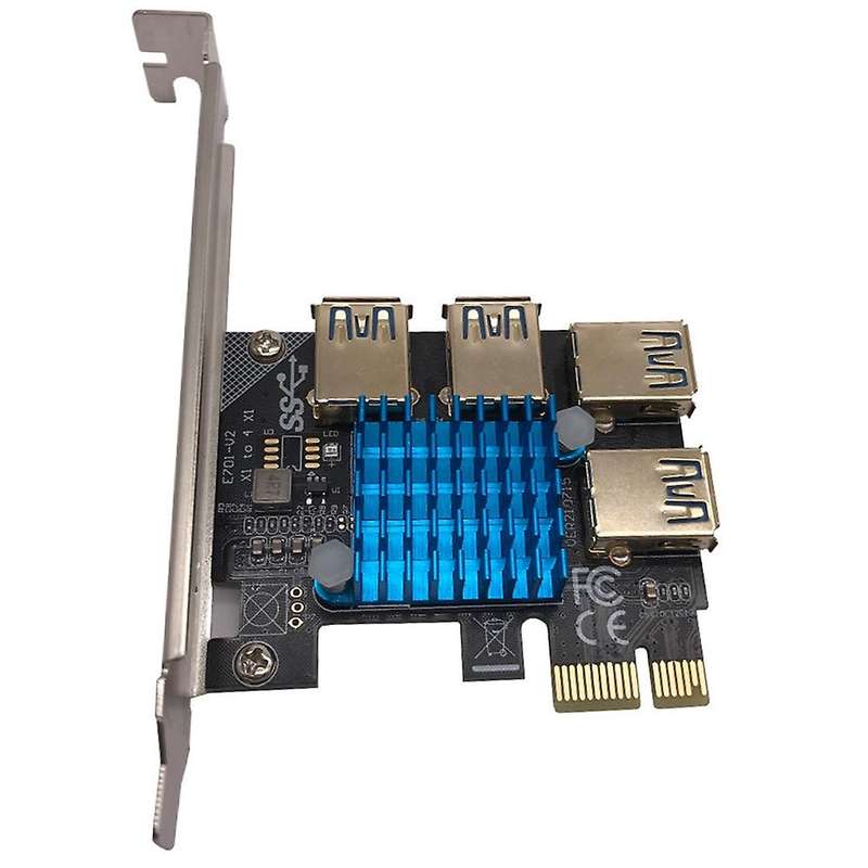 Pcie 1 to 4 Pci Express Riser Card, Pci-e 1x to External 4 Usb 3.0