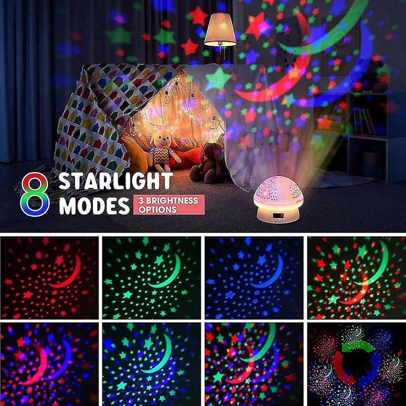 Star Projector Night Light for Kids with Remote Control Timer, Pink