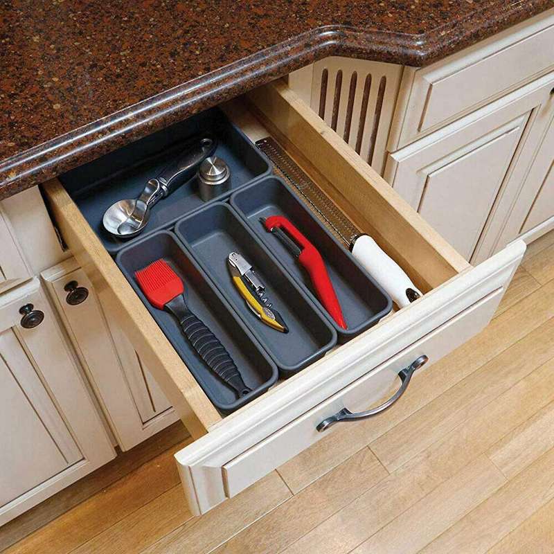 16pcs Storage Drawer Make Up Brush Clothes Holder -dark Gray