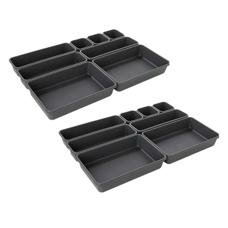 16pcs Storage Drawer Make Up Brush Clothes Holder -dark Gray