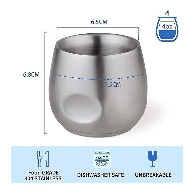 2pcs, 150ml Double Wall Insulated Small Cup for Outdoor Picnics Party