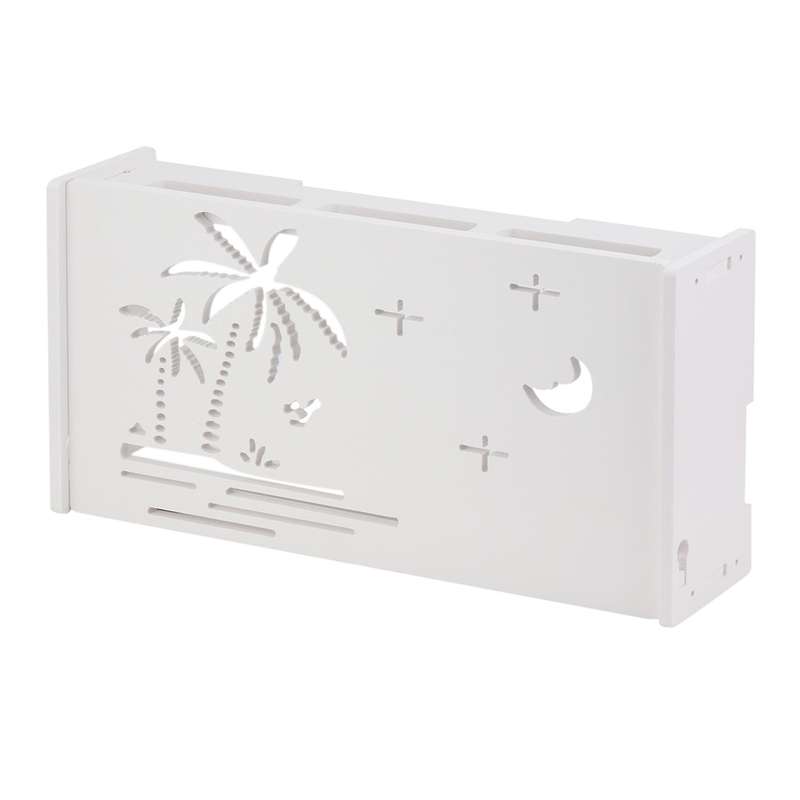White Floating Tv Stand, Wall-mounted Wifi Router(beach Pattern)