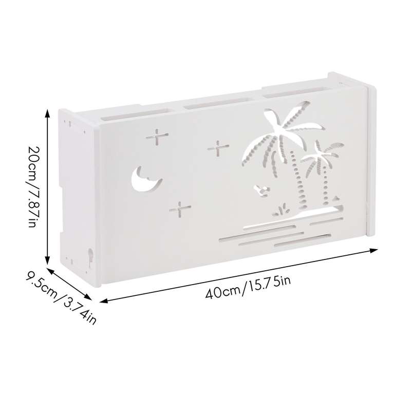 White Floating Tv Stand, Wall-mounted Wifi Router(beach Pattern)