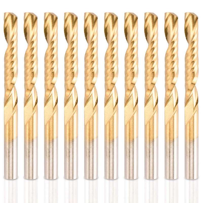 10 Pack Cnc Router Bits Spiral Router Bit Set Titanium Coated