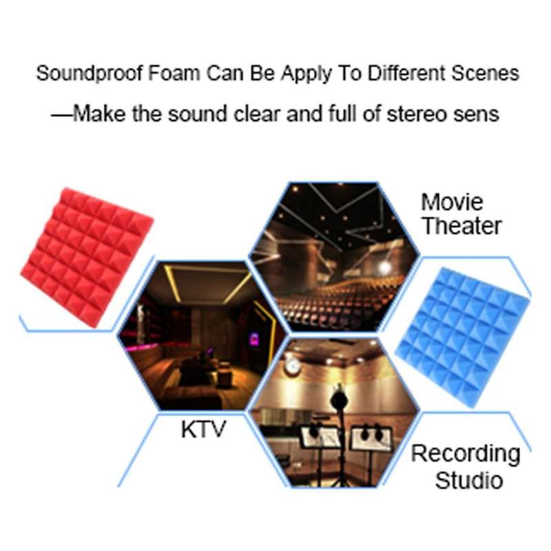 24pcs 30x30x2.5cm Sound Insulation Cotton Sound Insulation Foam