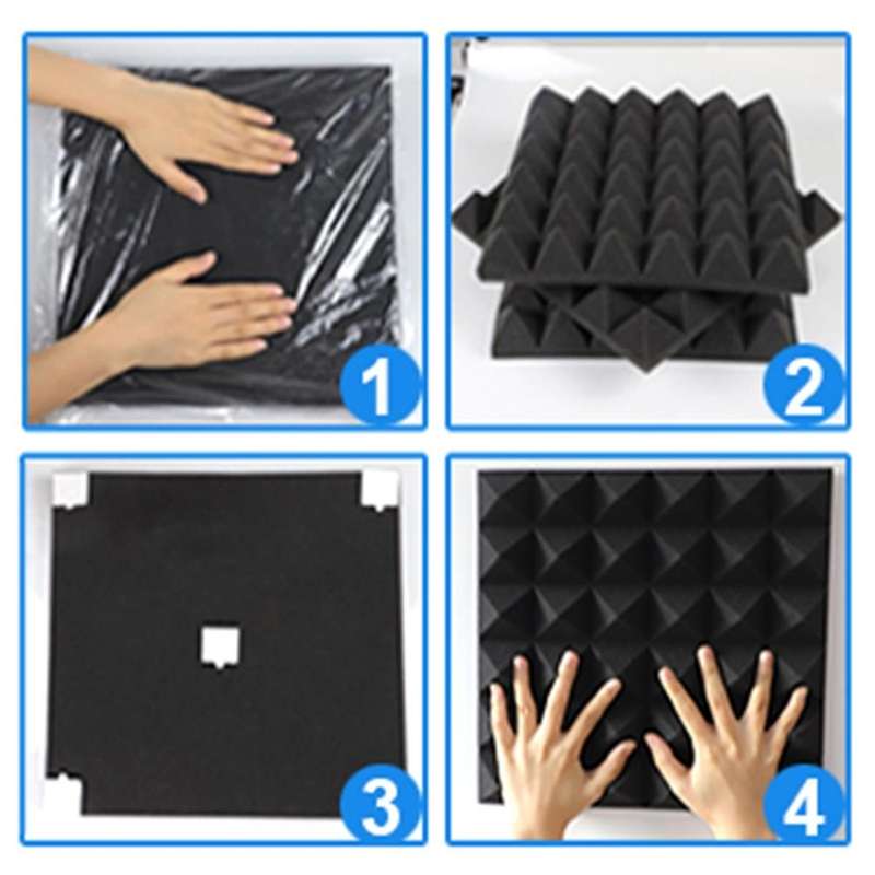 24pcs 30x30x2.5cm Sound Insulation Cotton Sound Insulation Foam