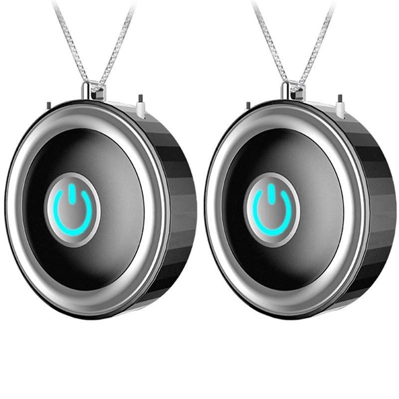 Mini Air Purifier Wearable Necklace Usb Negative Ion Generator Black