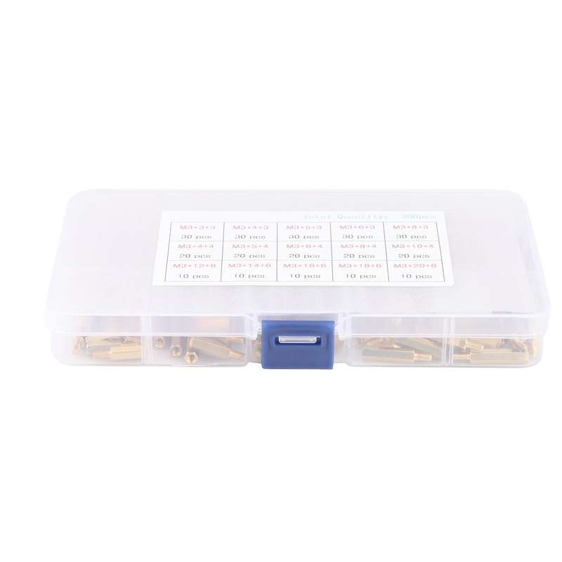 300 Pieces Of M3 Male Hexagonal Brass Spacer Nut Combination Kit