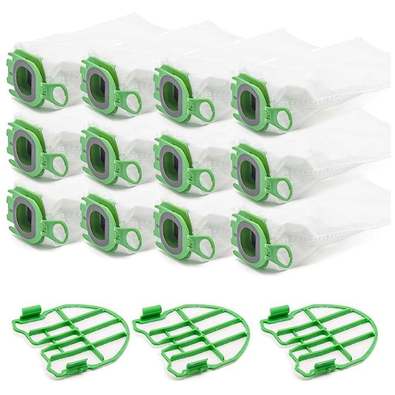 12 Pcs Vacuum Cleaner Bags & 3 Hepa Filters for Vorwerk Kobold