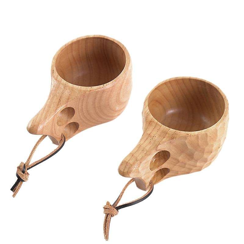 2pc Nordic Style 270ml Wood Wine Mugs Elephant Coffee Cups for Gifts