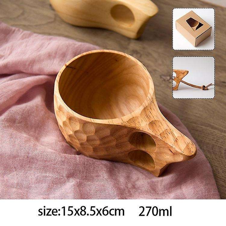 2pc Nordic Style 270ml Wood Wine Mugs Elephant Coffee Cups for Gifts