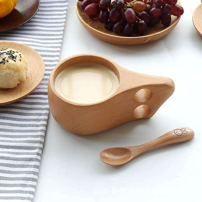 2pc Nordic Style 270ml Wood Wine Mugs Elephant Coffee Cups for Gifts