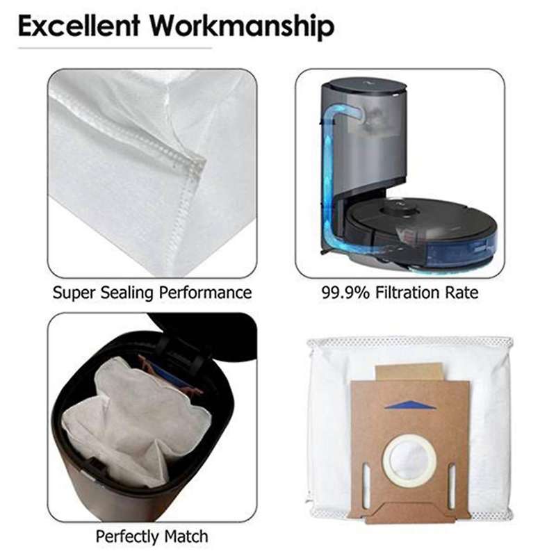 12 Pcs Dust Bags for Ecovacs Deebot Ozmo T8 Aivi T8 Max and T8 Series