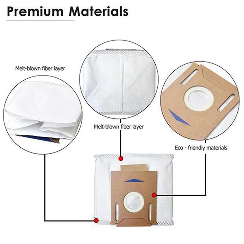 12 Pcs Dust Bags for Ecovacs Deebot Ozmo T8 Aivi T8 Max and T8 Series