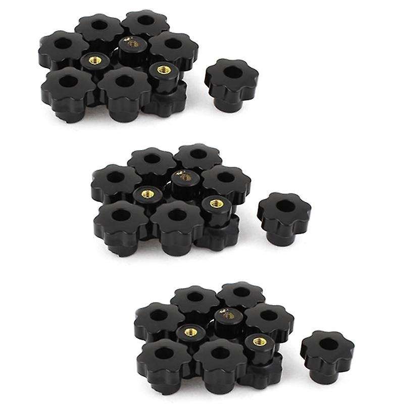 30 Pcs 32mm Dia M6 Thread Screw On Type Star Head Clamping Knob Grip