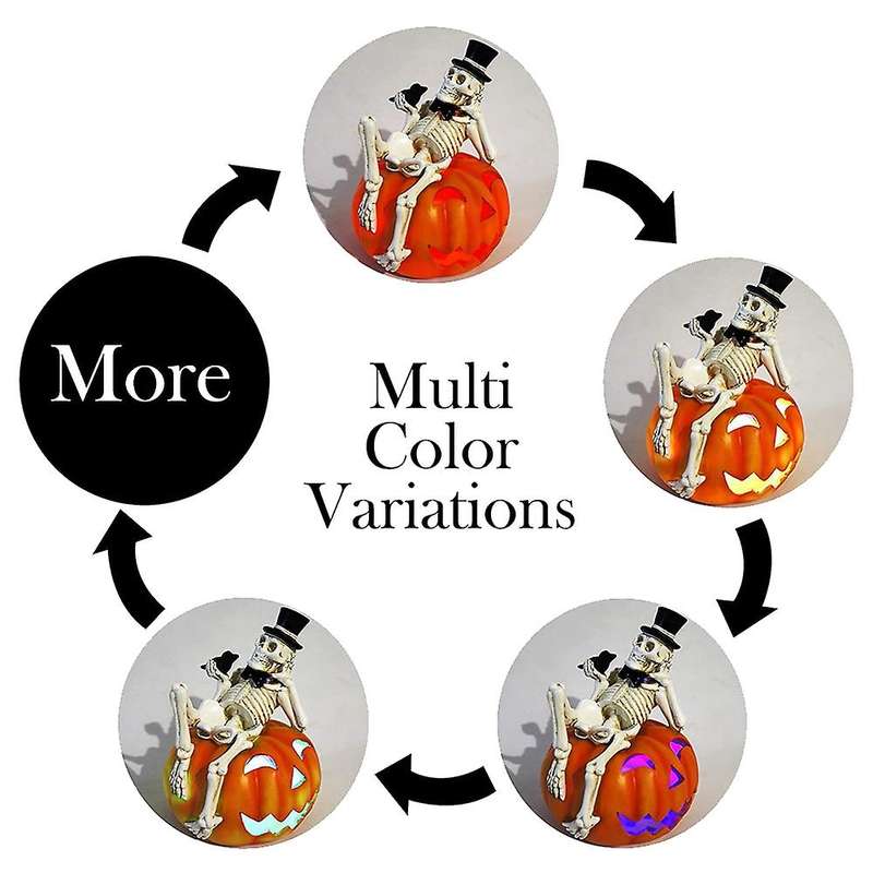 Led Halloween Colorful Night Light Pumpkin Lantern Diy Skull Lamp