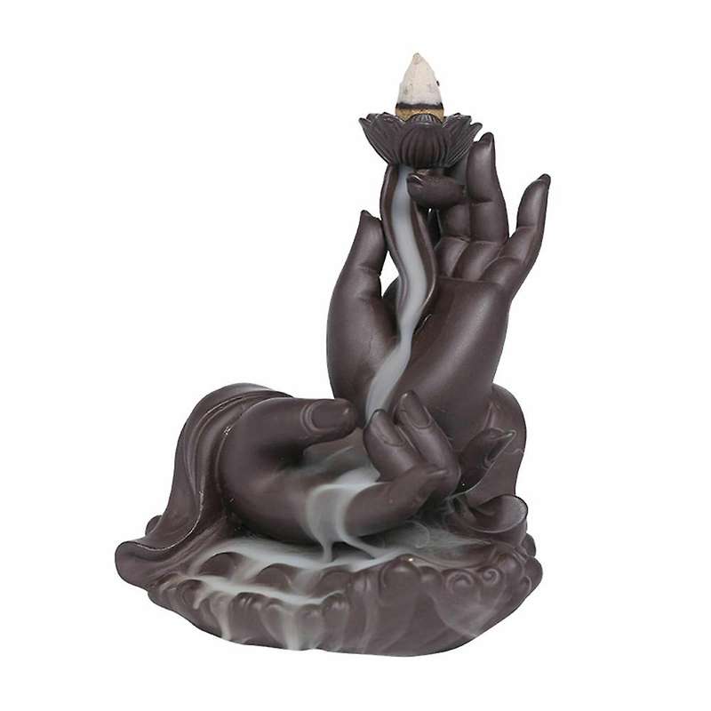 Zen Buddha Hand Backflow Waterfall Incense Burner, Incense Holder