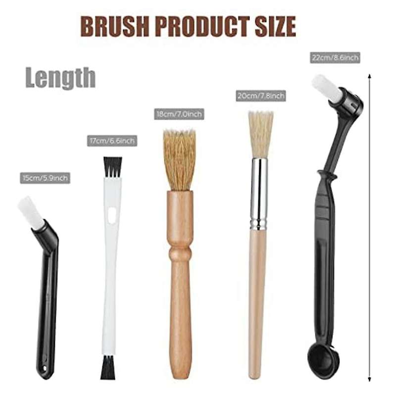 6 Pieces Espresso Coffee Stirrer Coffee Brush Set Espresso Brush Kit