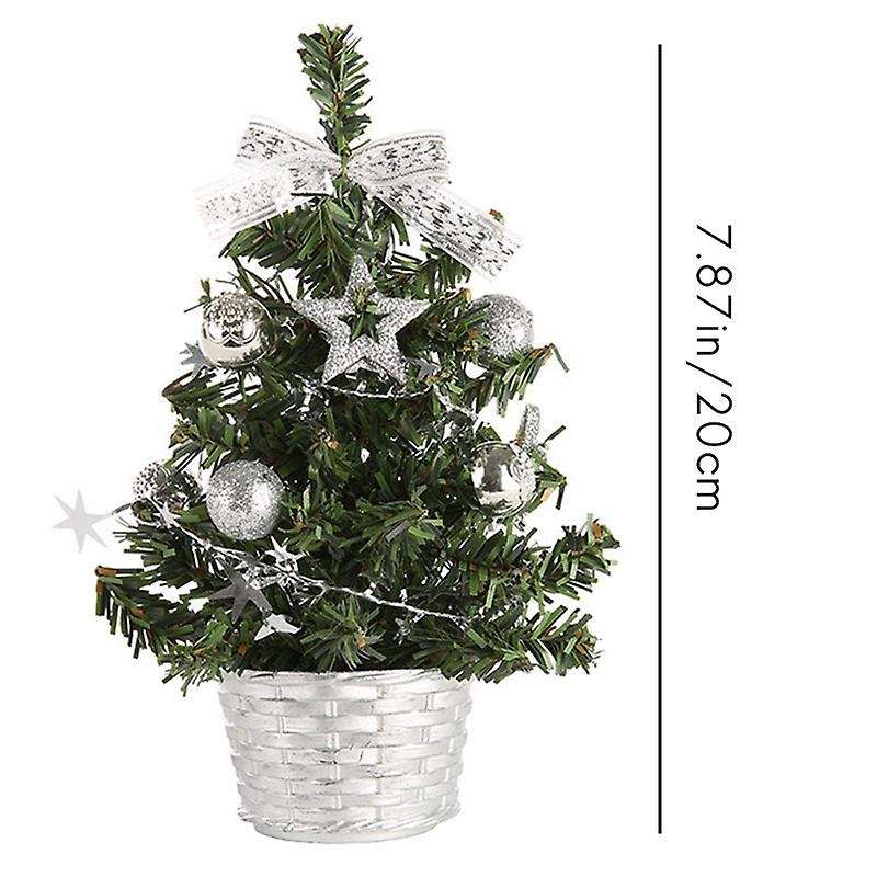 10pcs Christmas House Decor Small Christmas Tree Ornaments (silver)