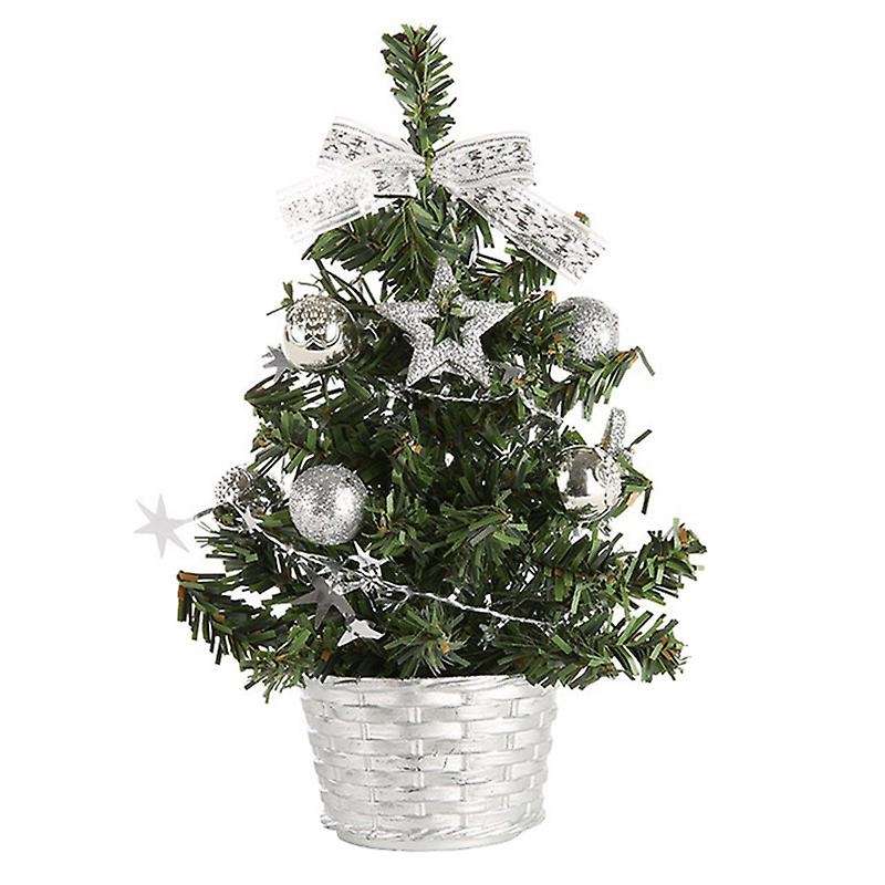 10pcs Christmas House Decor Small Christmas Tree Ornaments (silver)