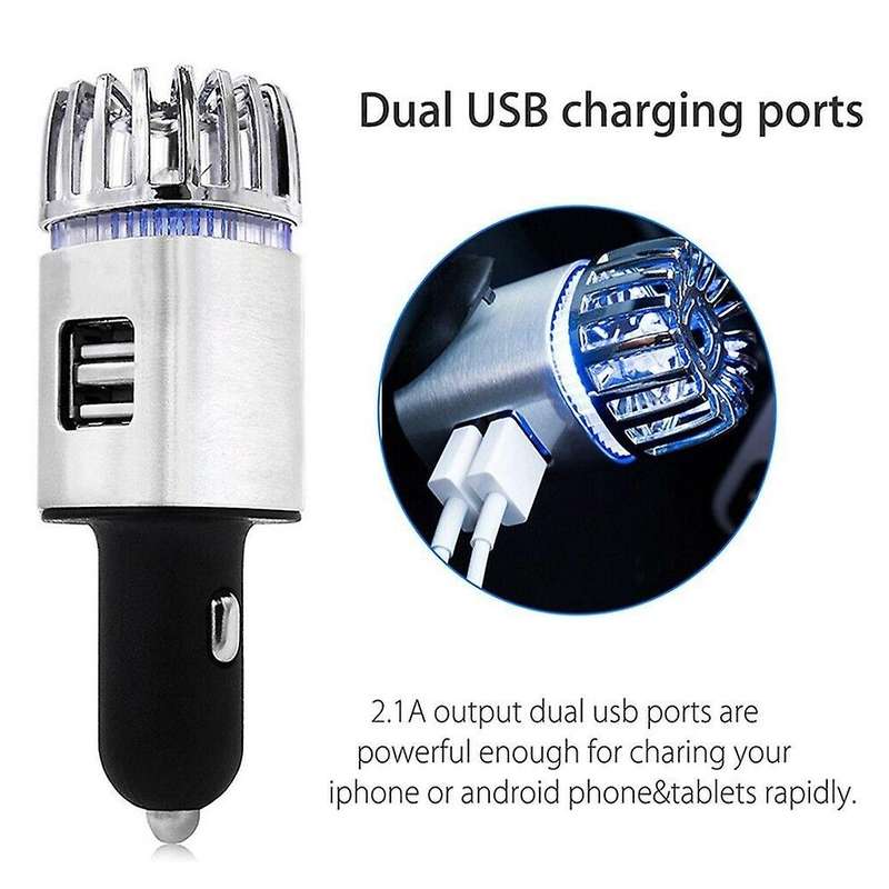 2 In 1 Car 2 Usb Fresh Air Ionic Purifier Oxygen Bar Ozone Ionizer