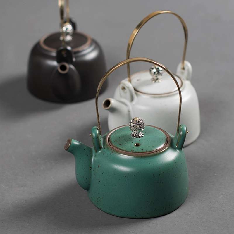 Ceramic Kettle Japanese Retro Teapot Home for Home for Office A