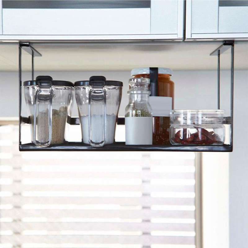 Under-shelf Spice Cabinet Hanger Shelf Seasoning Bottle Holder Black