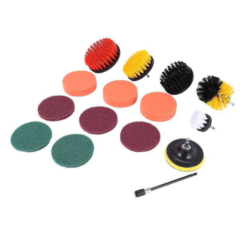 Drill Brush Set, Extend Long Attachment, Scrub Pads, Sponge