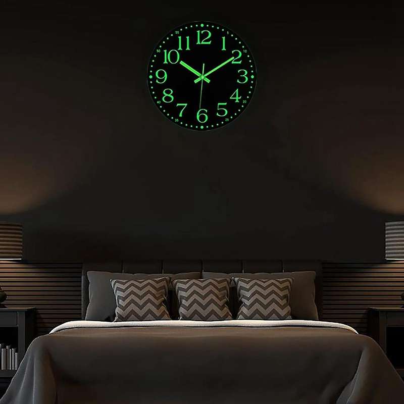 12 Inch Silent Non-ticking Battery Operated Clock, Lighted Wall Clock