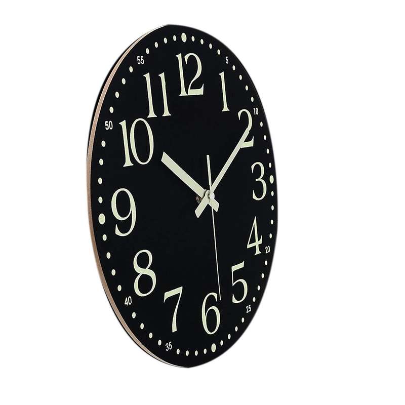 12 Inch Silent Non-ticking Battery Operated Clock, Lighted Wall Clock
