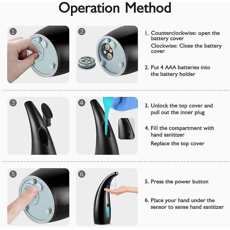 Automatic Soap Dispenser 300ml, Ip67 Waterproof for Kitchen Bathroom