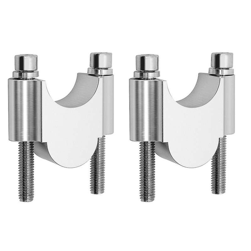 Motorcycle Handlebar Riser Mount Handle Clamp Universal 22mm Silver