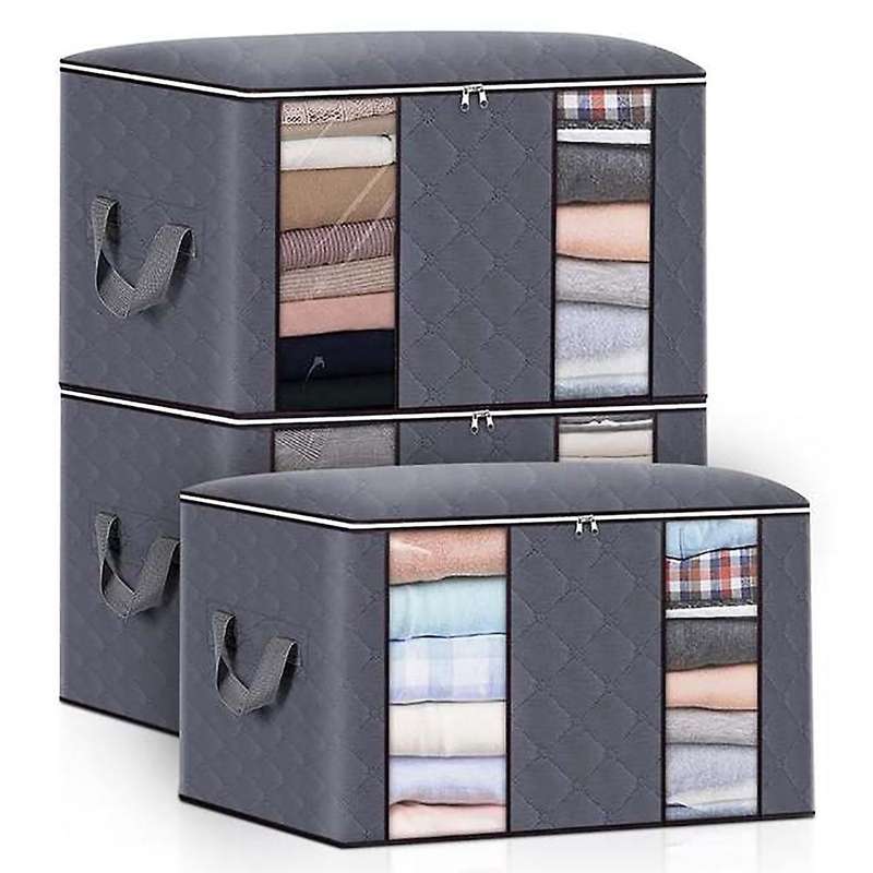 3pc Non-woven Fabric Closet Organizer Foldable Clothes Storage Bag-3