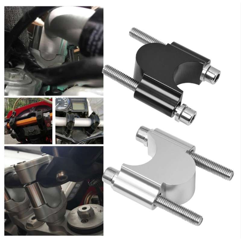 Motorcycle Handlebar Riser Mount Handle Clamp Universal 22mm Black