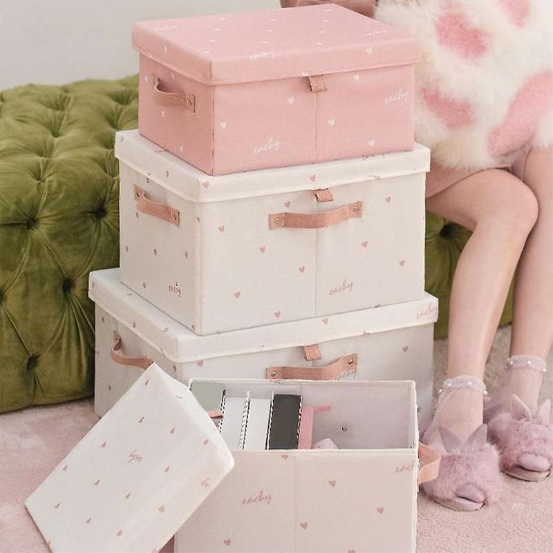 Large Capacity Storage Boxes with Lids Folding Storage Box(white)