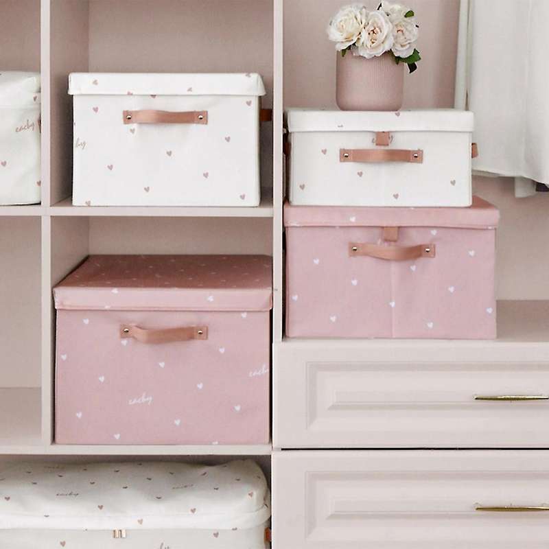 Large Capacity Storage Boxes with Lids Folding Storage Box(white)