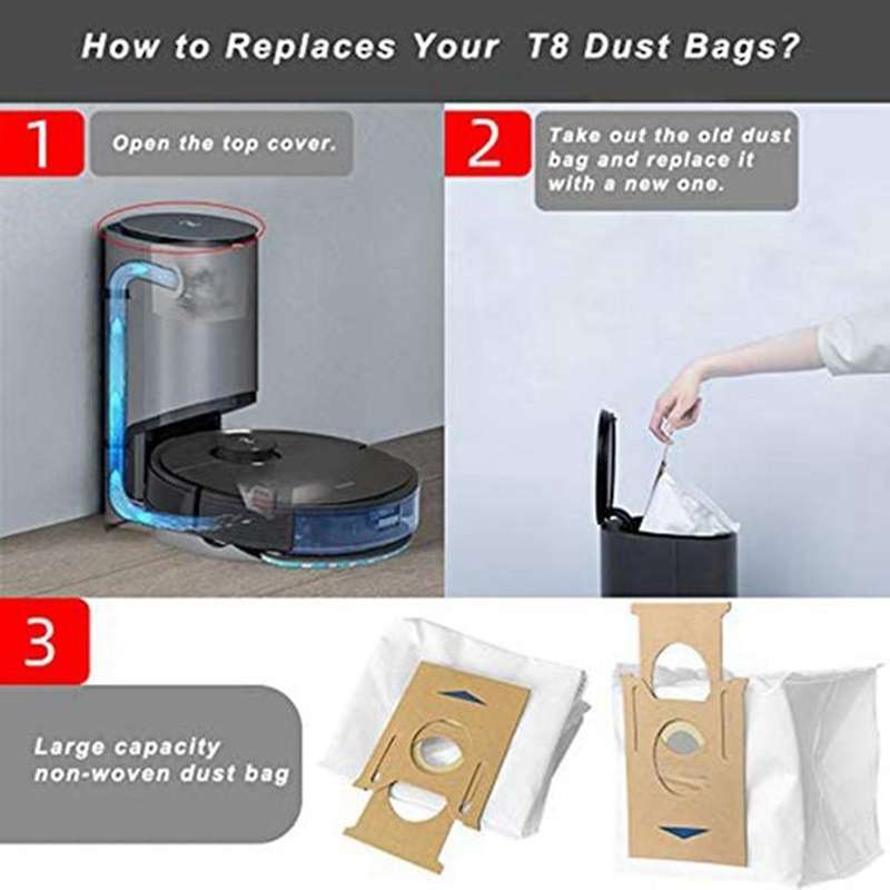 Dust Vacuum Bags for Ecovacs Deebot Ozmo T8 Aivi T8 Max and T8 Series