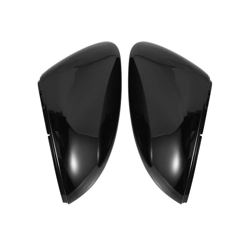 2 Pieces Side Wing Caps Bright Black Rear View Mirror Cover