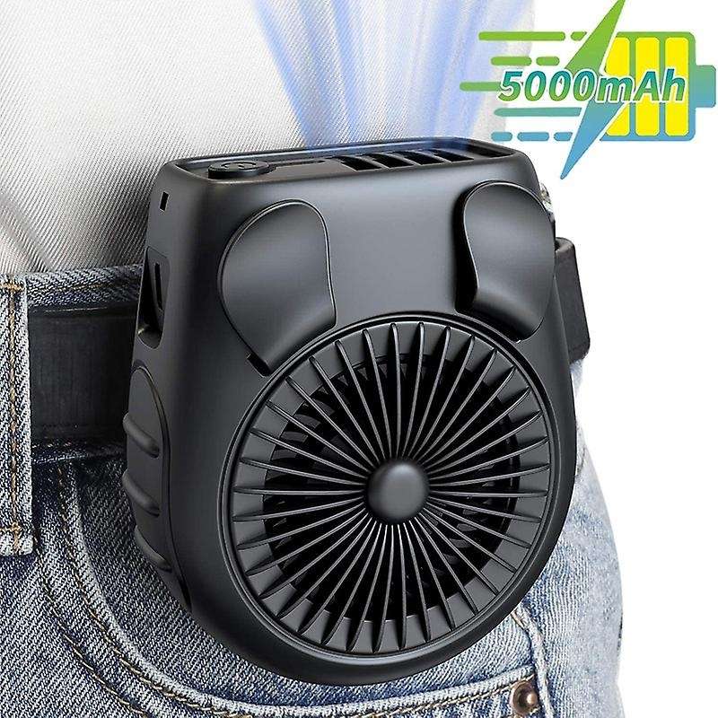 5000mah Battery Personal Waist Clip Portable 3 Speed, Quiet, Usb Fan