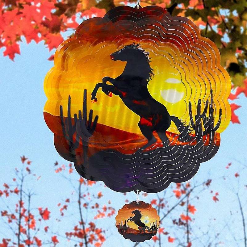 Outdoor Art Outside Decorations 12inch Wind Spinner Gifts Horse