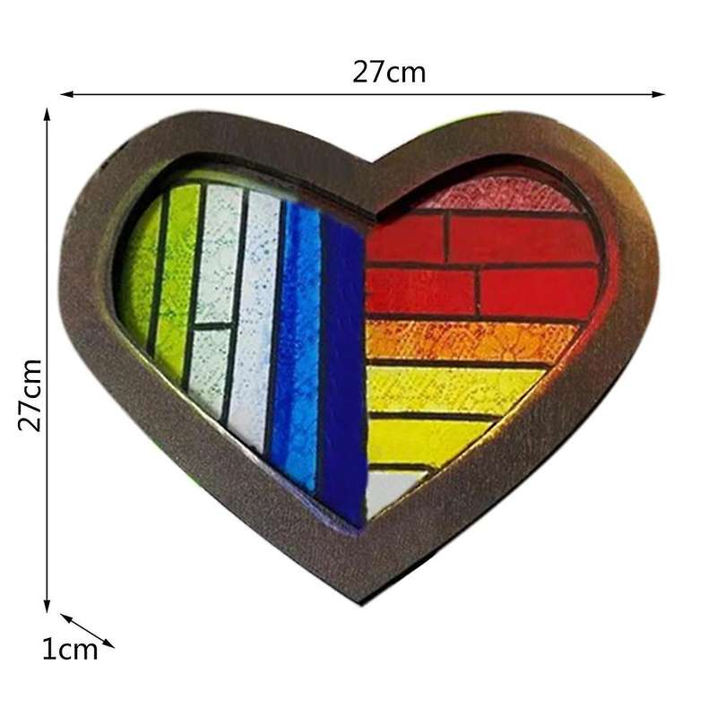 Rainbow Love Heart Ornaments Pendant Art Decor for Wall Living Room