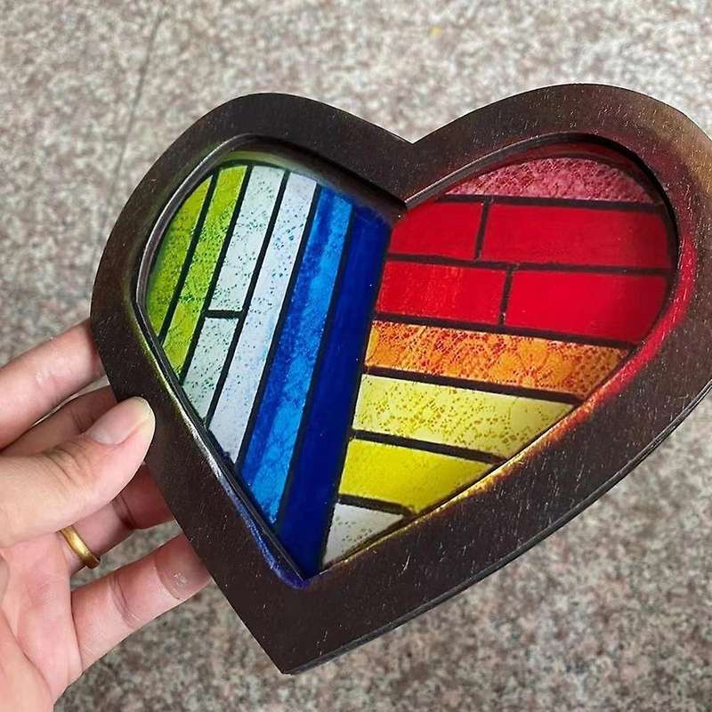 Rainbow Love Heart Ornaments Pendant Art Decor for Wall Living Room