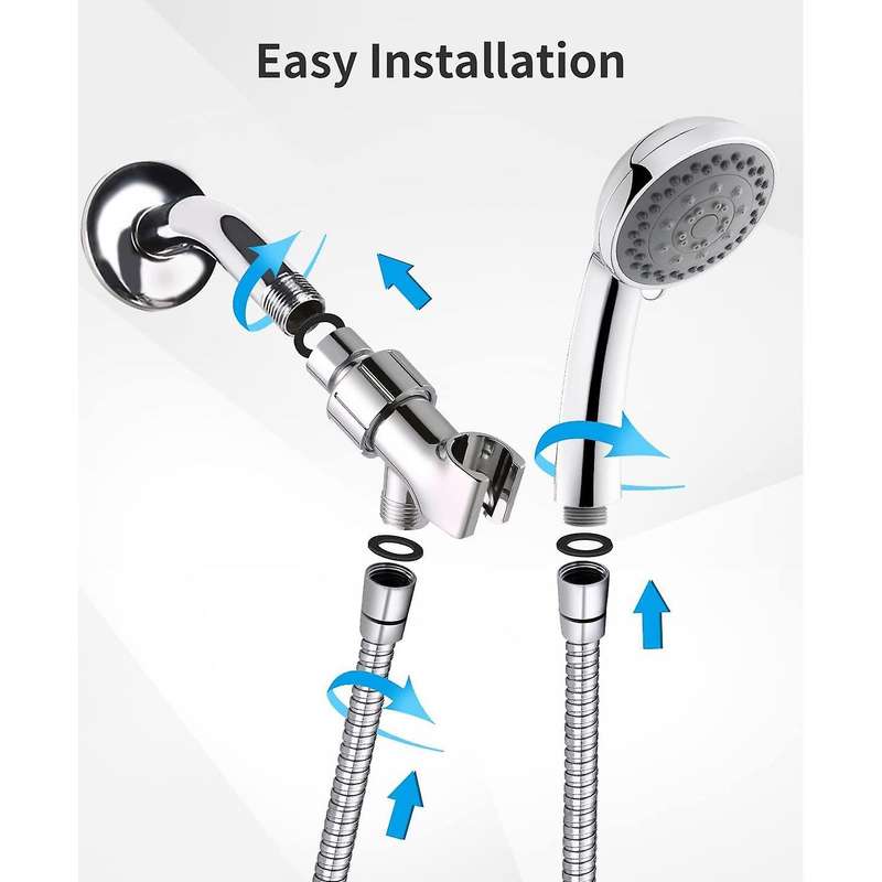 High Pressure Shower Head with Pause Mode and Massage Spa, 5 Settings