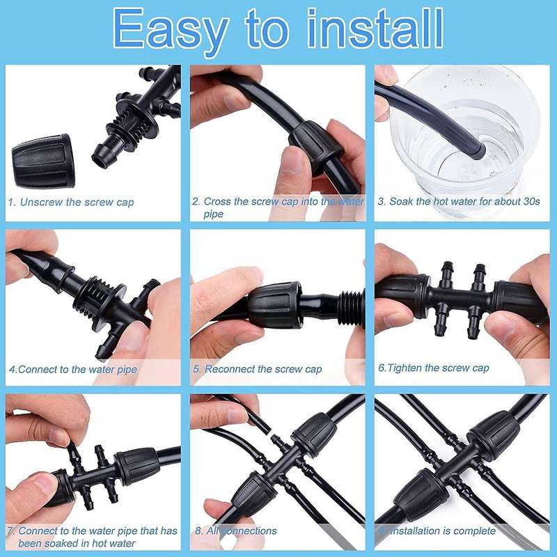 10pcs Barbed Tee 1/2 Inch to 1/4 Inch Irrigation Tube Anti-drop