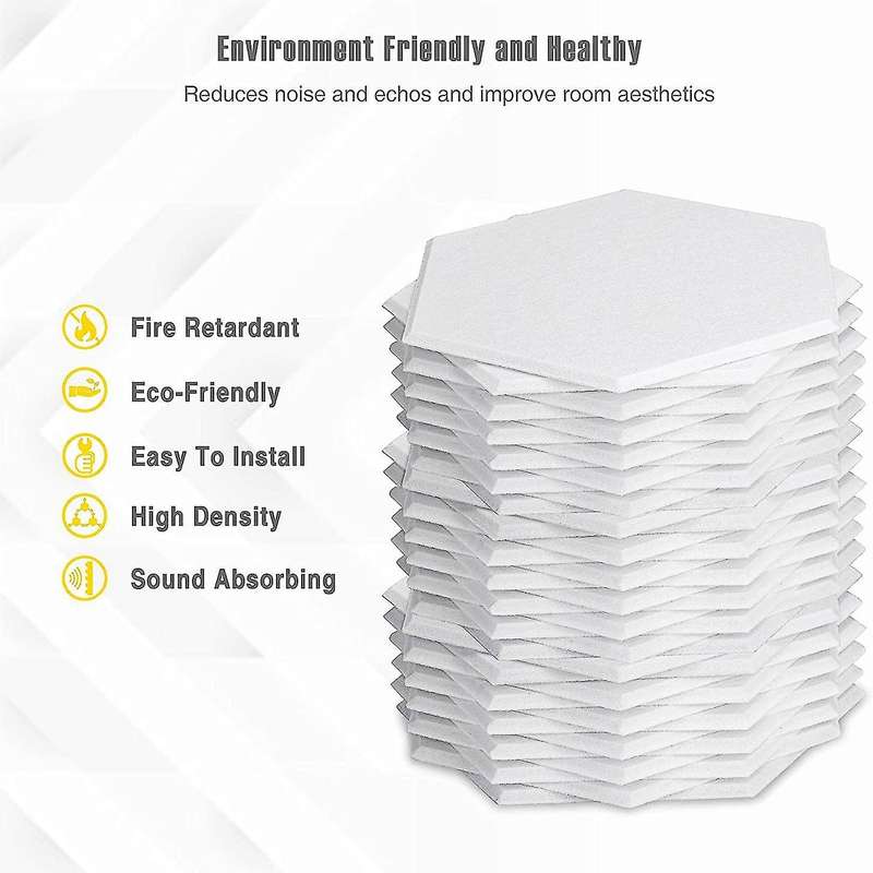 16 Pcs Hexagon Acoustic Panels Padding Sound Dampening Panels